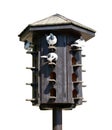 Wooden dovecote with pigeons