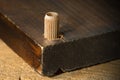 Wooden Dowel in a Brown Plank