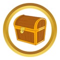 Wooden dower chest vector icon