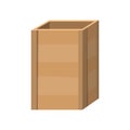 Wooden drawer. Box package. Transportation container or empty wood crate, cargo distribution pack