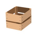 Wooden drawer. Box package. Transportation container or empty wood crate, cargo distribution pack