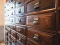 Wooden drawer Vintage cabinet Furniture collection Royalty Free Stock Photo