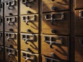 Wooden drawer Vintage cabinet Furniture collection Royalty Free Stock Photo