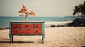 Captivating Vintage Dresser On Beach With Exotic Staining Style