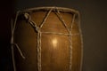 Wooden drum. African percussion instrument. Traditional musical instrument Royalty Free Stock Photo