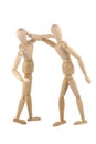 Wooden dumies fighting Royalty Free Stock Photo