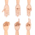 Wooden dummy hand number Royalty Free Stock Photo