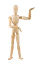 Wooden dummy showing product Royalty Free Stock Photo