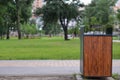 Dustbin in park