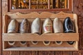 Wooden dutch clogs.