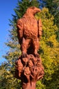 Wooden eagle statue at ÃÂ trbskÃÂ© pleso, Slovakia Royalty Free Stock Photo