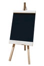 Wooden easel with Black board Frame sign isolated Royalty Free Stock Photo