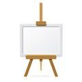 Wooden easel with blank canvas Royalty Free Stock Photo