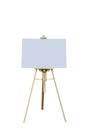 Wooden easel with blank plastic board