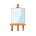 Wooden easel with canva blank copy space isolated on white background. Design for your advertising and presentations.