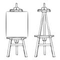 Wooden easel and canvas Royalty Free Stock Photo