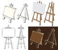 Wooden easel and canvas