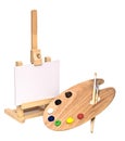 Wooden easel with clean paper