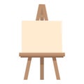 Wooden easel icon cartoon vector. Learning ceramic