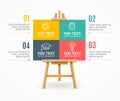 Wooden Easel Menu Infographic Option Banner Card. Vector Royalty Free Stock Photo