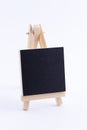 Wooden Easel Miniature with Blank Black Square Canvas for Artists and Painters