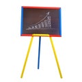 Wooden easel on a white background