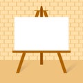 Wooden easels with canvas