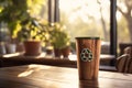 Wooden eco spot Recycling bin in green, promoting environmental consciousness