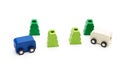 Wooden educational toys on a white background. Isolated objects Royalty Free Stock Photo