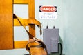 Wooden electric chair for death sentence in prison cell