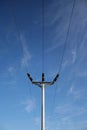 Wooden electricity pole Royalty Free Stock Photo