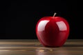 Wooden elegance artificial red apple serves as a captivating table accent