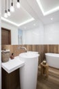 Wooden elegant bathroom