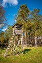 Wooden elevated deer hunting blind Royalty Free Stock Photo