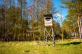 Wooden elevated deer hunting blind Royalty Free Stock Photo