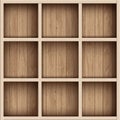 Wooden empty bookshelf or tool box. Shelves for the warehouse Royalty Free Stock Photo