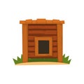 Wooden empty kennel vector Illustration on a white background