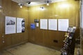 Wooden entrance area with information of the KGB Corner House in Riga Royalty Free Stock Photo