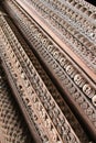 Wooden entrance carved in skulls at Hanuman Dhoka, Nepal