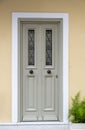 Wooden entrance door  in old town of Plaka, Athens Greece Royalty Free Stock Photo