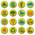 Wooden environment icons set 3