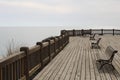 Wooden esplanade at the sea shore