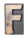 Wooden F typeface