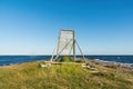 wooden fairway sign for ships, navigation signs marking the ship's course Royalty Free Stock Photo