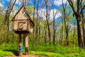 Wooden fairytale house of Baba Yaga in the Krasnokutsk park, Kharkiv region, Ukraine Royalty Free Stock Photo