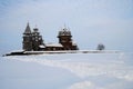 Wooden famous russian museum Kizhi Royalty Free Stock Photo