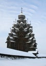 Wooden famous russian museum Kizhi Royalty Free Stock Photo