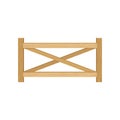 Wooden farm fence from crossed planking vector Illustration on a white background