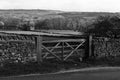 Wooden farm gate black and white Royalty Free Stock Photo