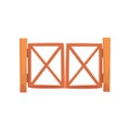 Wooden farm gates from crossed planking cartoon vector Illustration